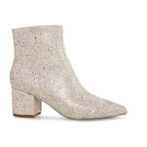 Betsey Johnson Kyla Rhinestone Ankle Boots Size 9.5 Women